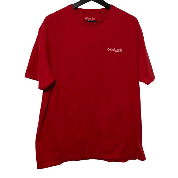 Columbia PHG Mens XL Red Short Sleeve Performance Hunting Gear Dog Crew Neck - Picture 1 of 10